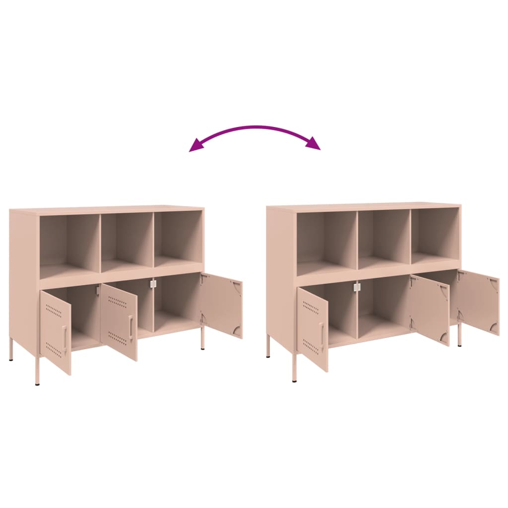 Dressoir 100,5x39x79 cm staal roze is nu te koop bij PeponiXL, paradijselijk wonen!