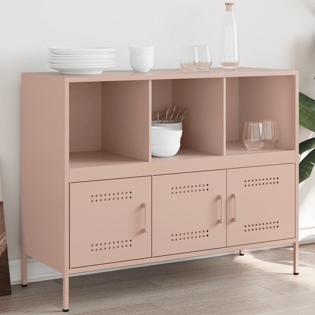 Dressoir 100,5x39x79 cm staal roze is nu te koop bij PeponiXL, paradijselijk wonen!