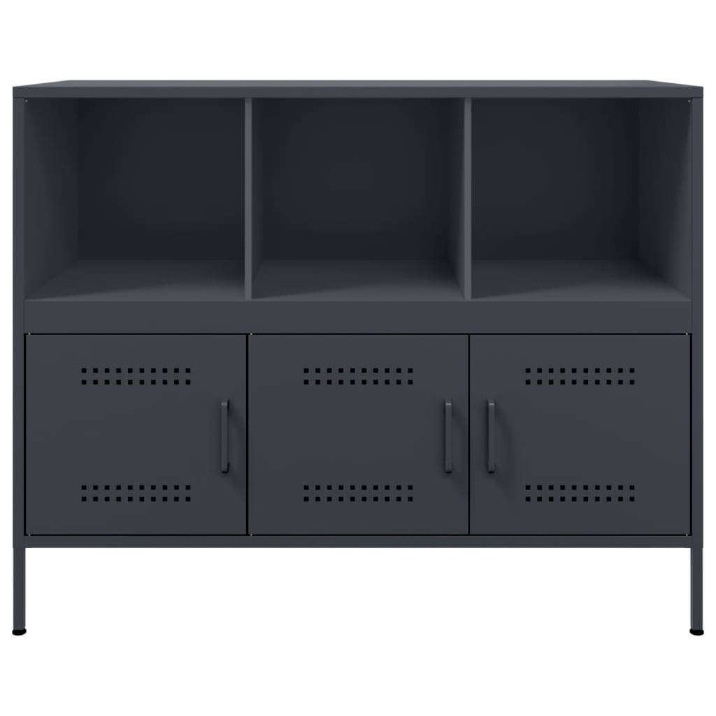 Dressoir 100,5x39x79 cm staal antracietkleurig is nu te koop bij PeponiXL, paradijselijk wonen!