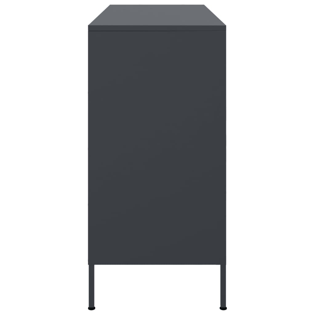 Dressoir 100,5x39x79 cm staal antracietkleurig is nu te koop bij PeponiXL, paradijselijk wonen!