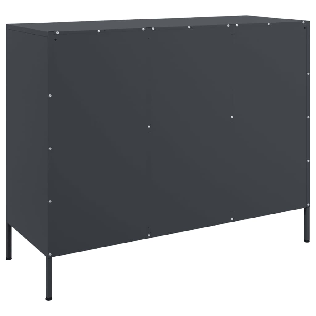 Dressoir 100,5x39x79 cm staal antracietkleurig is nu te koop bij PeponiXL, paradijselijk wonen!