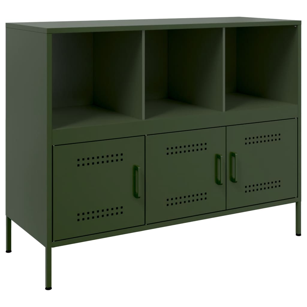Dressoir 100,5x39x79 cm staal olijfgroen is nu te koop bij PeponiXL, paradijselijk wonen!