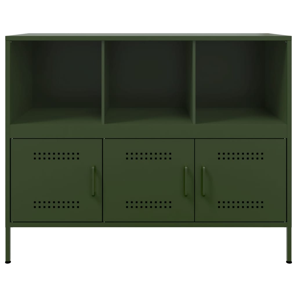 Dressoir 100,5x39x79 cm staal olijfgroen is nu te koop bij PeponiXL, paradijselijk wonen!