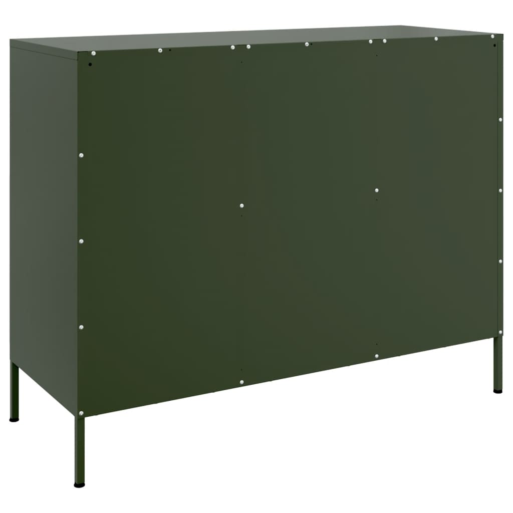 Dressoir 100,5x39x79 cm staal olijfgroen is nu te koop bij PeponiXL, paradijselijk wonen!