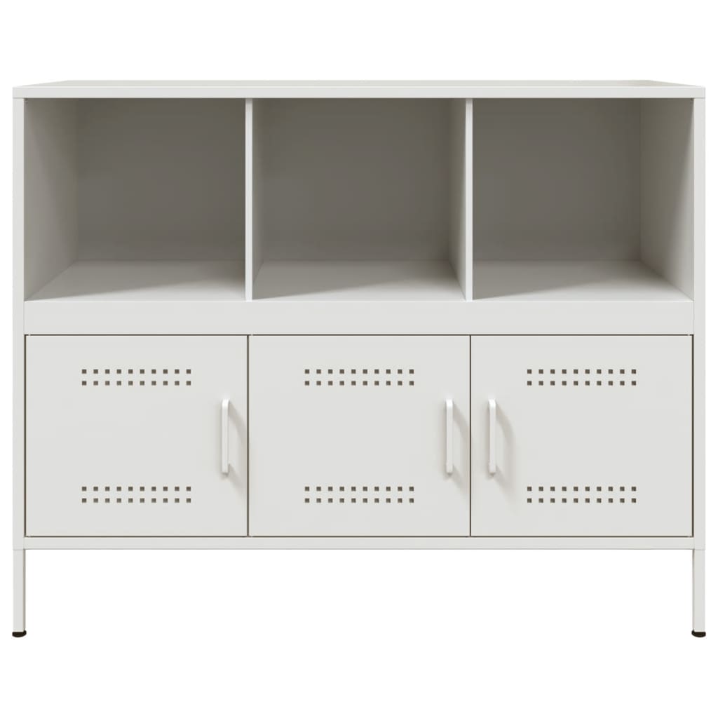 Dressoir 100,5x39x79 cm staal wit is nu te koop bij PeponiXL, paradijselijk wonen!