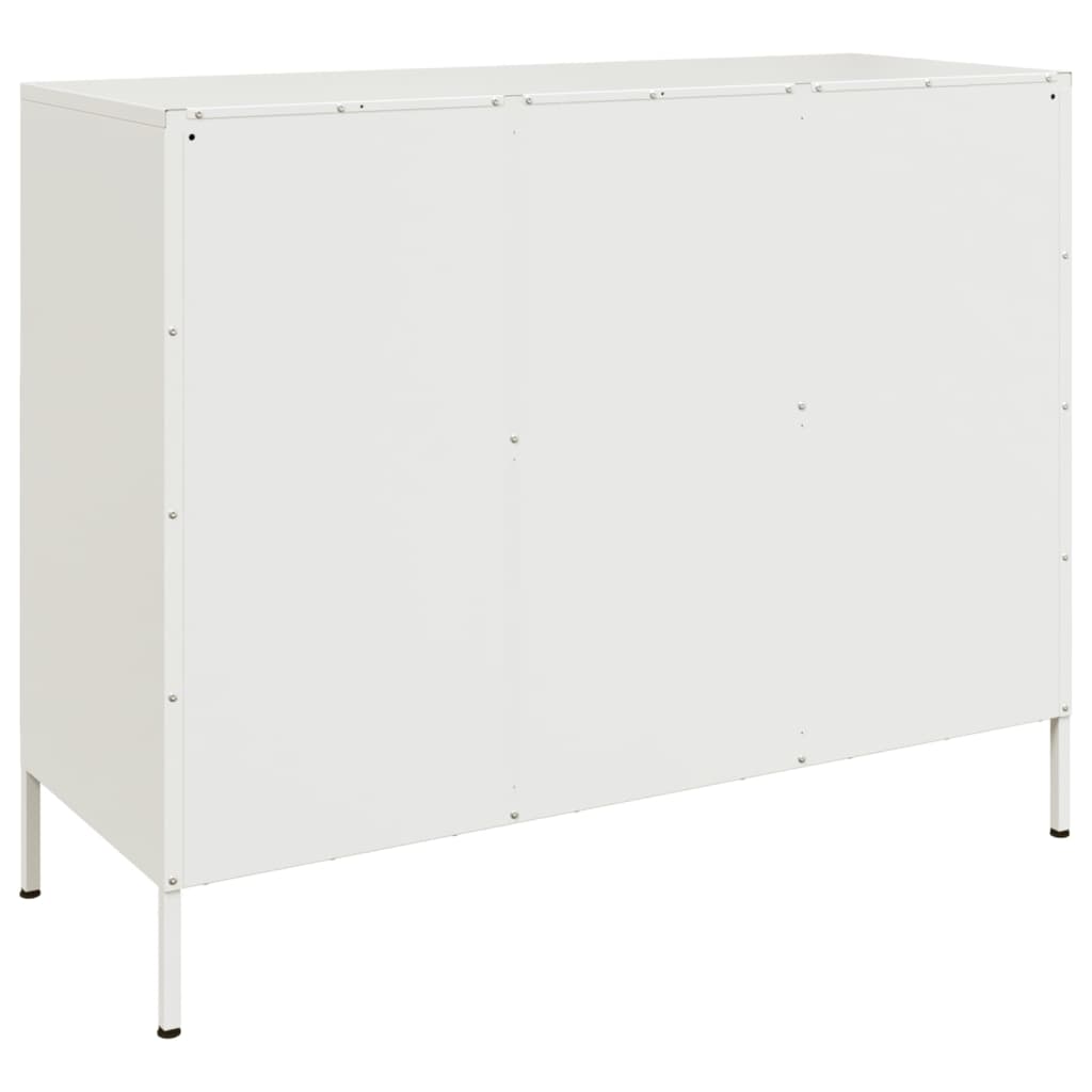 Dressoir 100,5x39x79 cm staal wit is nu te koop bij PeponiXL, paradijselijk wonen!