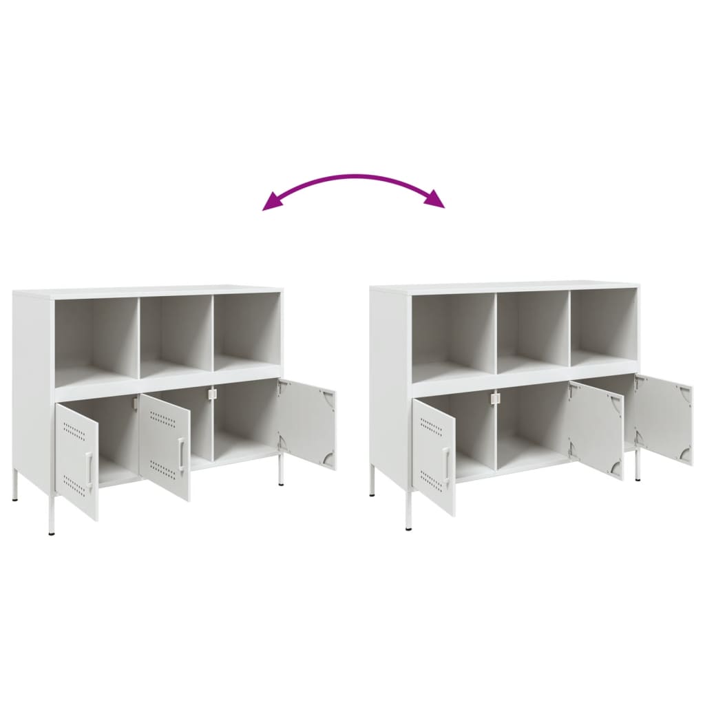Dressoir 100,5x39x79 cm staal wit is nu te koop bij PeponiXL, paradijselijk wonen!
