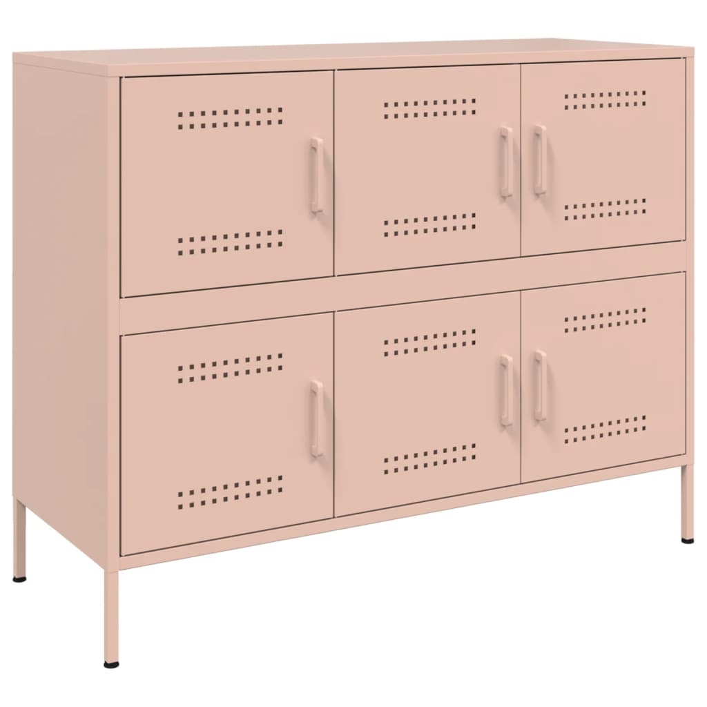 Dressoir 100,5x39x79 cm staal roze is nu te koop bij PeponiXL, paradijselijk wonen!