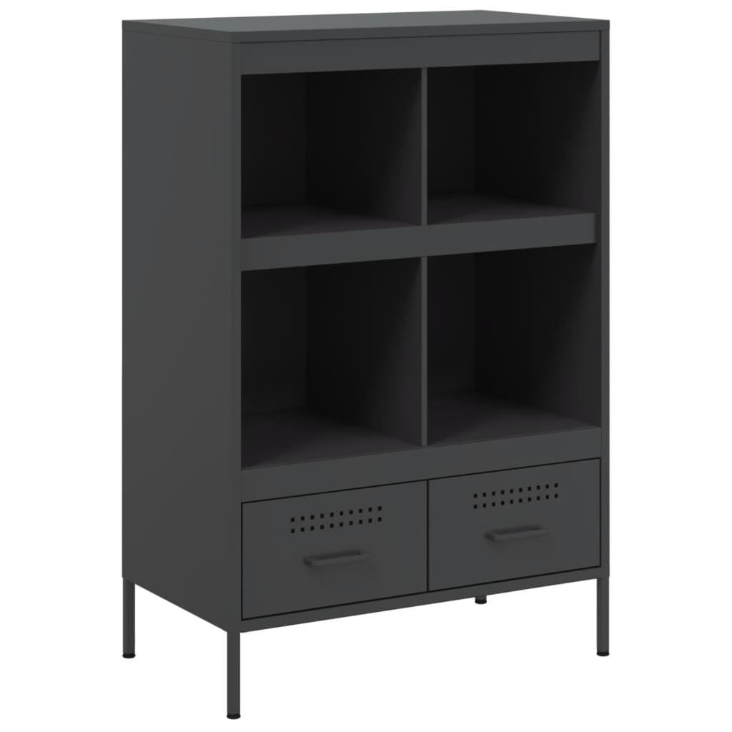 Hoge kast 68x39x101,5 cm staal zwart is nu te koop bij PeponiXL, paradijselijk wonen!