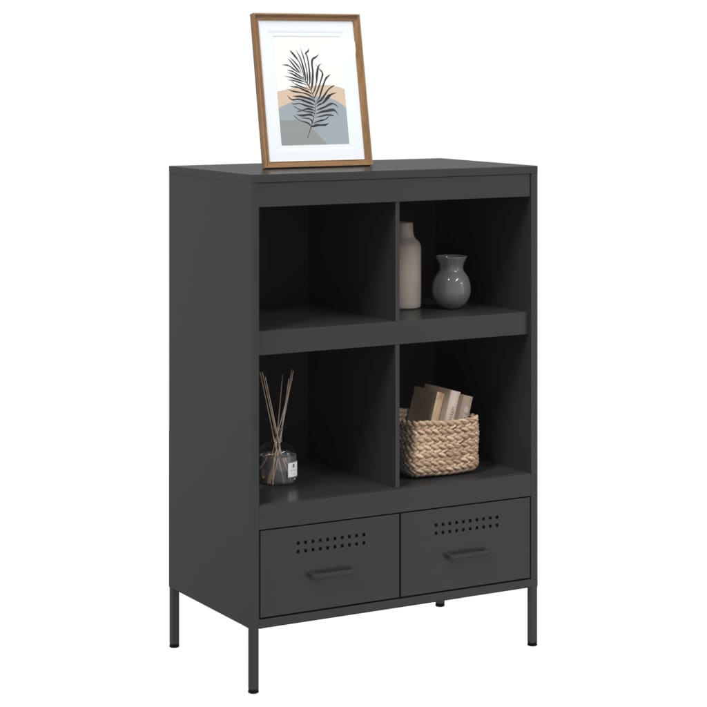 Hoge kast 68x39x101,5 cm staal zwart is nu te koop bij PeponiXL, paradijselijk wonen!
