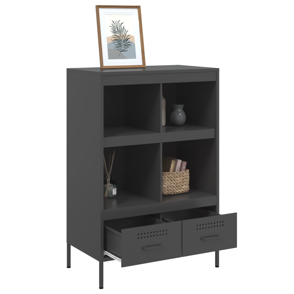 Hoge kast 68x39x101,5 cm staal zwart is nu te koop bij PeponiXL, paradijselijk wonen!