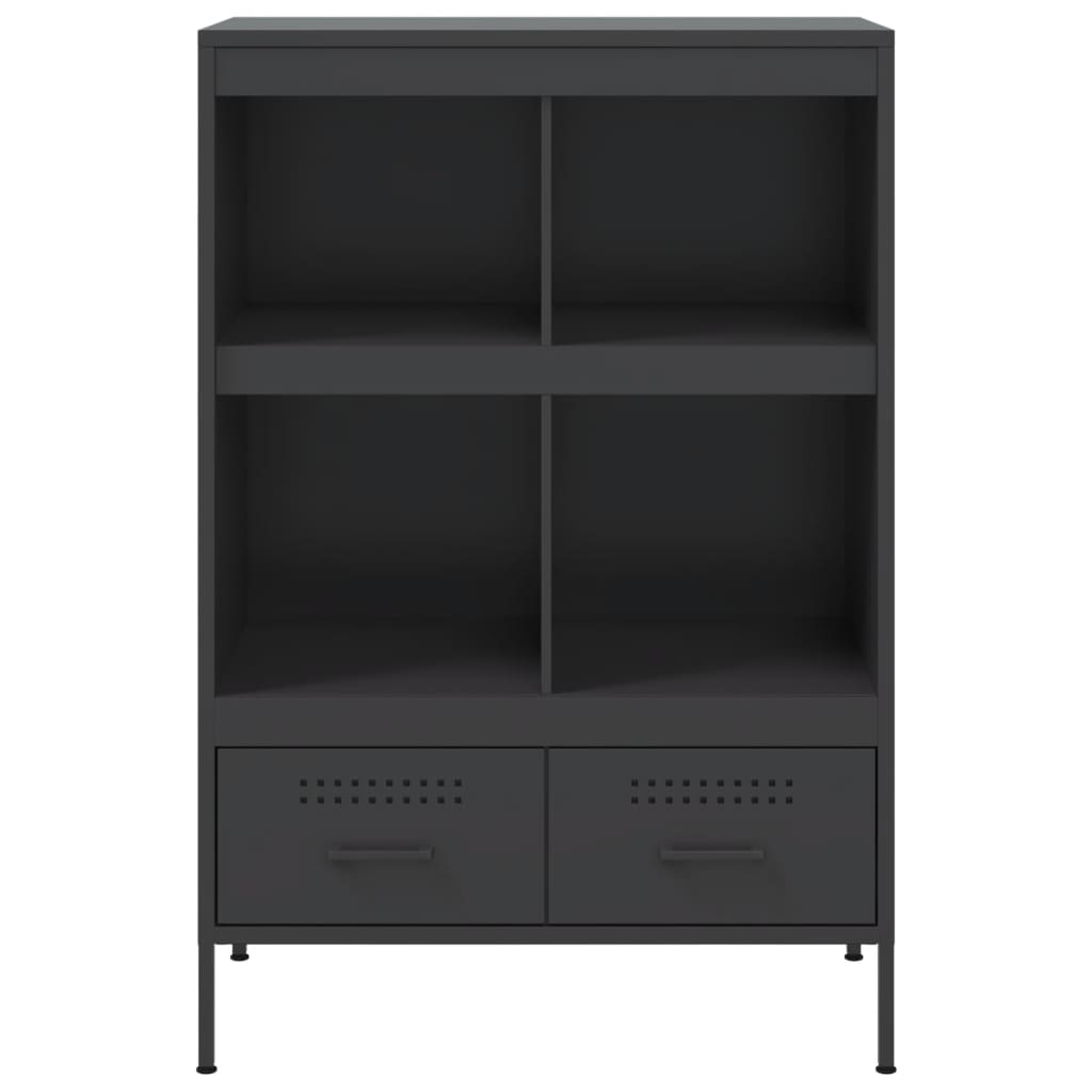 Hoge kast 68x39x101,5 cm staal zwart is nu te koop bij PeponiXL, paradijselijk wonen!