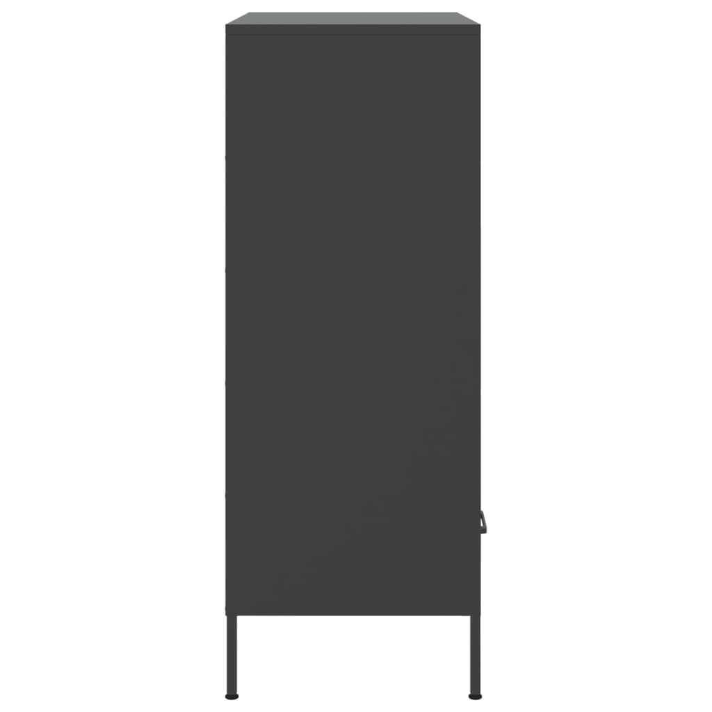 Hoge kast 68x39x101,5 cm staal zwart is nu te koop bij PeponiXL, paradijselijk wonen!