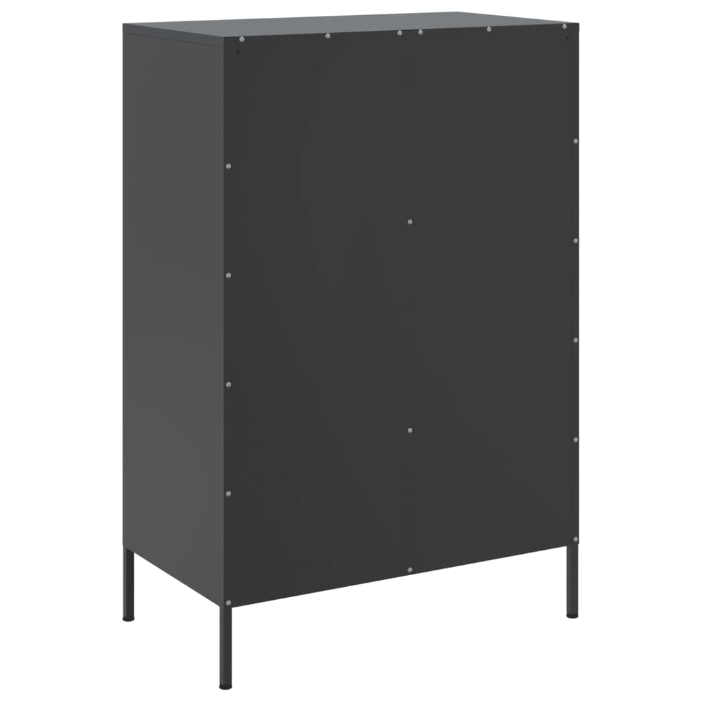 Hoge kast 68x39x101,5 cm staal zwart is nu te koop bij PeponiXL, paradijselijk wonen!