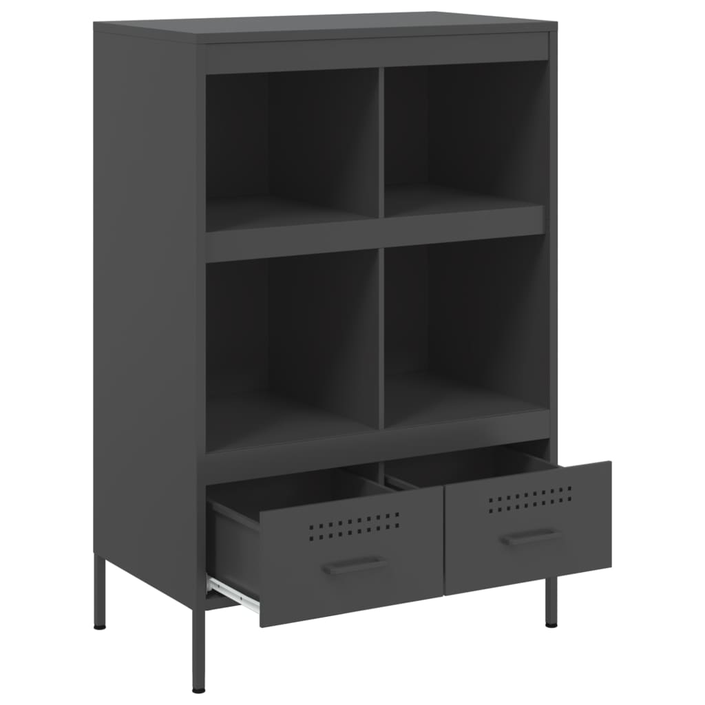 Hoge kast 68x39x101,5 cm staal zwart is nu te koop bij PeponiXL, paradijselijk wonen!