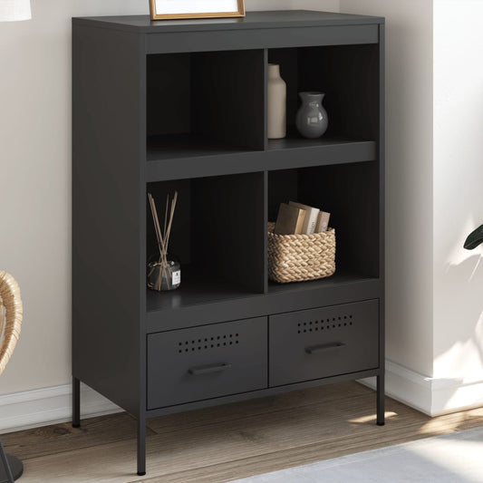 Hoge kast 68x39x101,5 cm staal zwart is nu te koop bij PeponiXL, paradijselijk wonen!