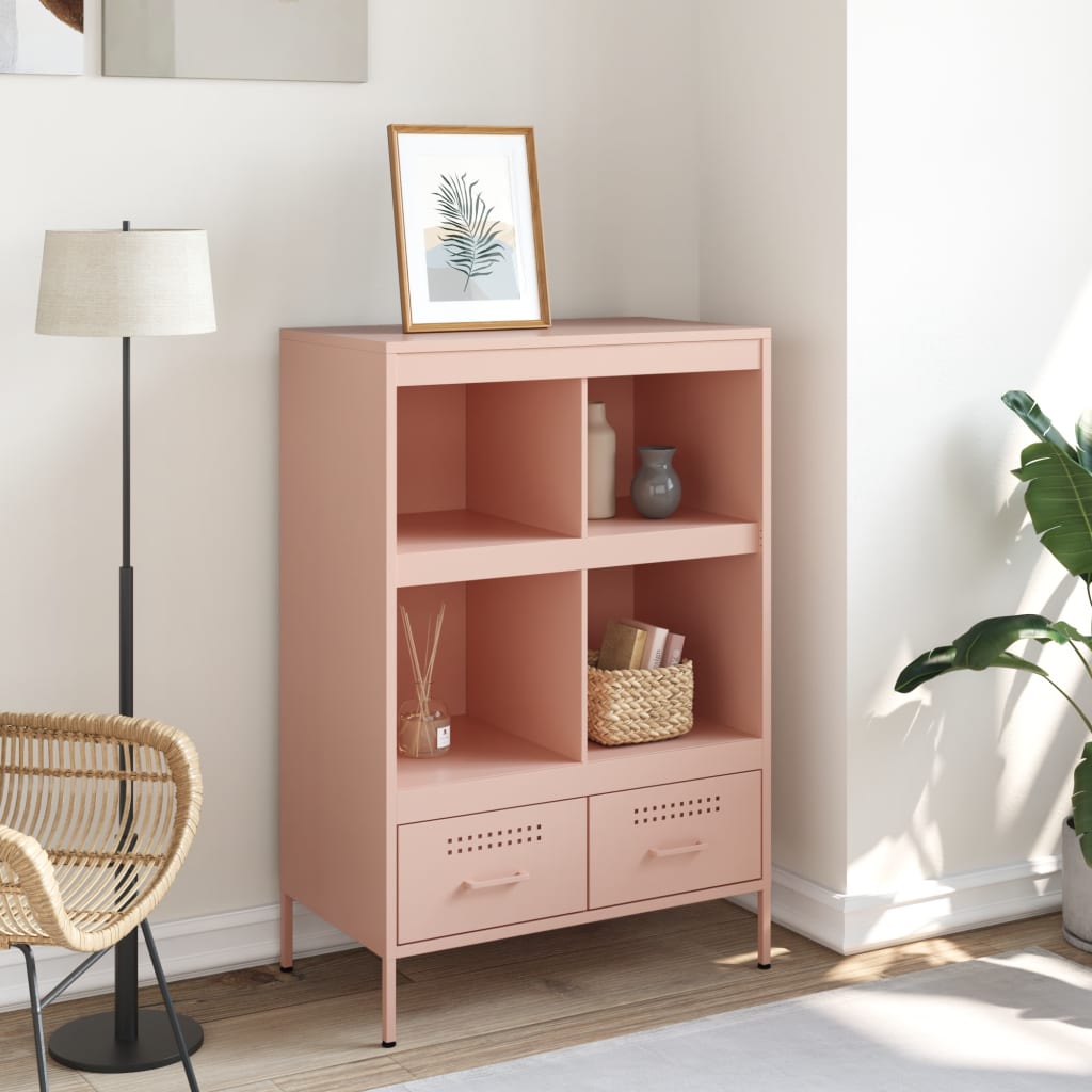 Hoge kast 68x39x101,5 cm staal roze is nu te koop bij PeponiXL, paradijselijk wonen!