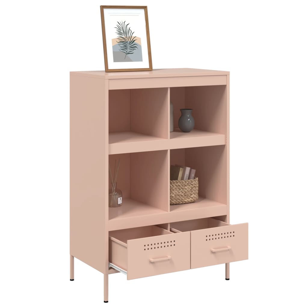 Hoge kast 68x39x101,5 cm staal roze is nu te koop bij PeponiXL, paradijselijk wonen!