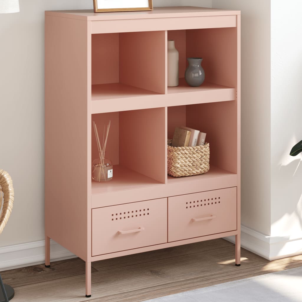 Hoge kast 68x39x101,5 cm staal roze is nu te koop bij PeponiXL, paradijselijk wonen!