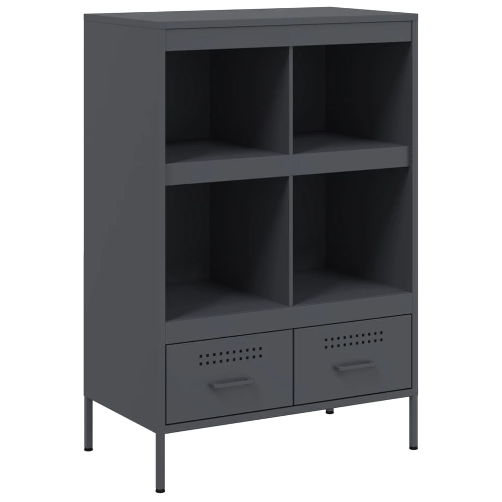 Hoge kast 68x39x101,5 cm staal antracietkleurig is nu te koop bij PeponiXL, paradijselijk wonen!