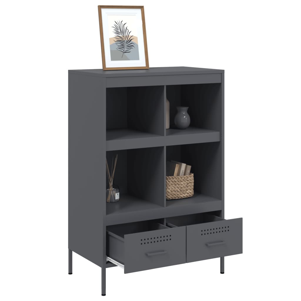 Hoge kast 68x39x101,5 cm staal antracietkleurig is nu te koop bij PeponiXL, paradijselijk wonen!
