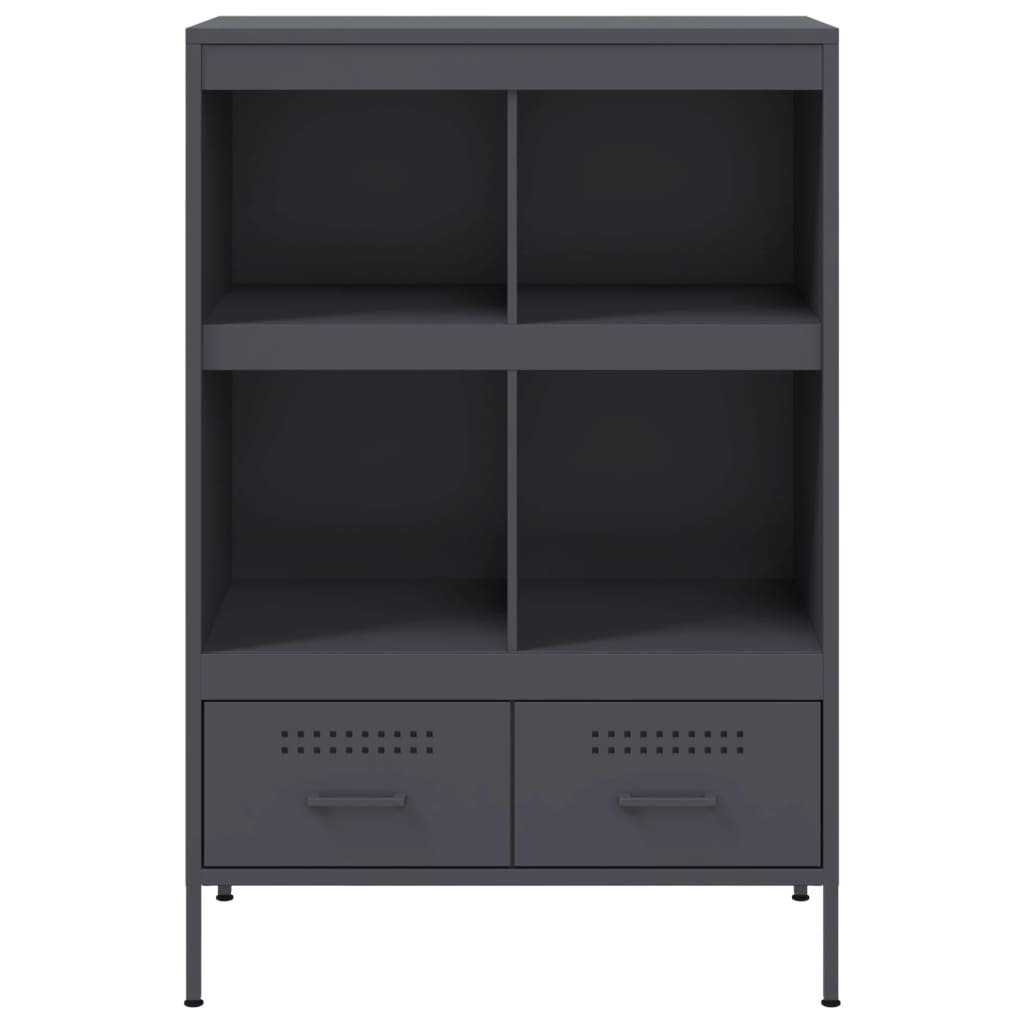 Hoge kast 68x39x101,5 cm staal antracietkleurig is nu te koop bij PeponiXL, paradijselijk wonen!