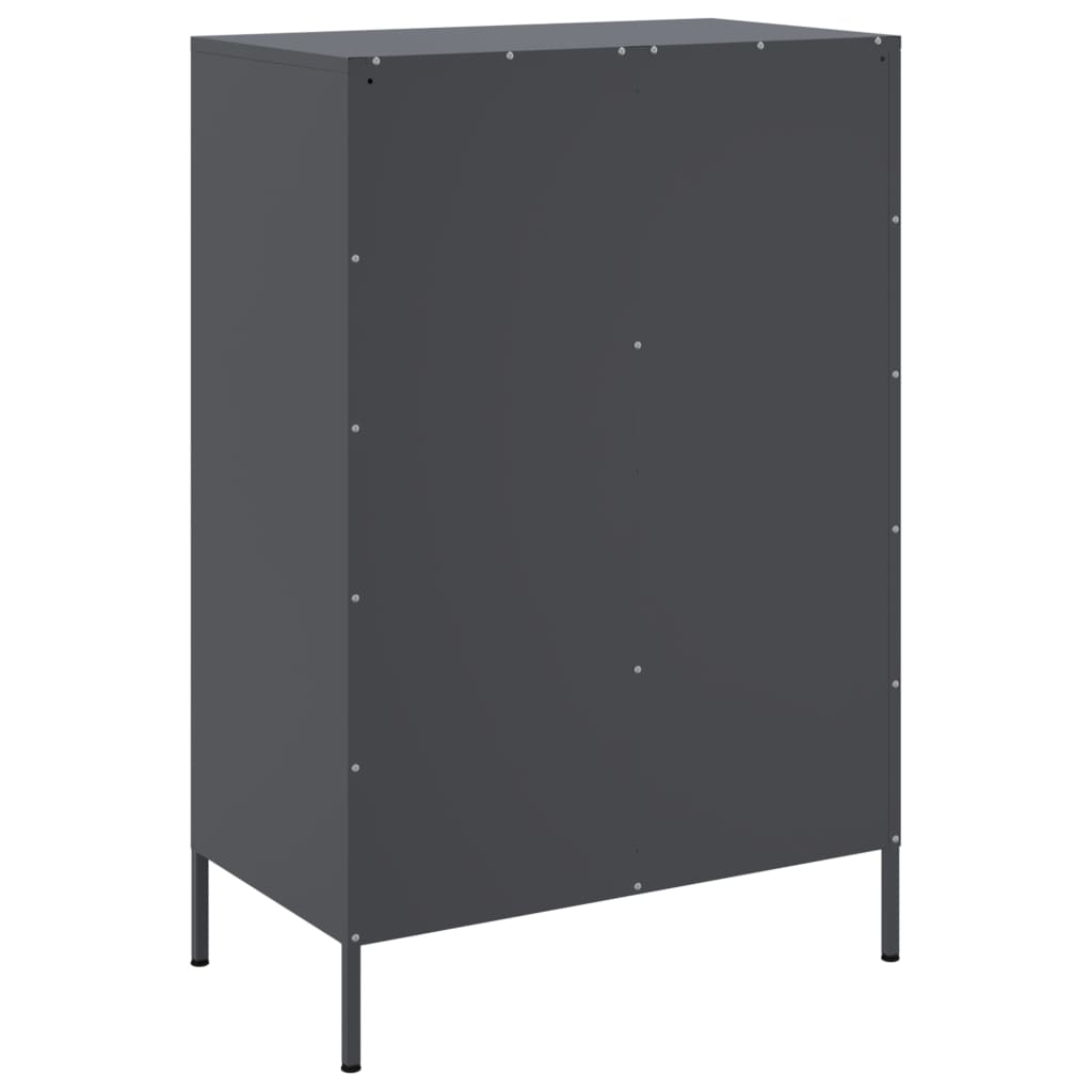 Hoge kast 68x39x101,5 cm staal antracietkleurig is nu te koop bij PeponiXL, paradijselijk wonen!
