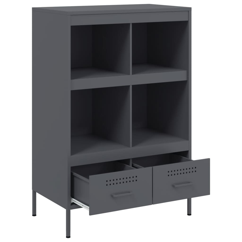 Hoge kast 68x39x101,5 cm staal antracietkleurig is nu te koop bij PeponiXL, paradijselijk wonen!