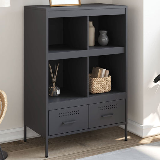 Hoge kast 68x39x101,5 cm staal antracietkleurig is nu te koop bij PeponiXL, paradijselijk wonen!