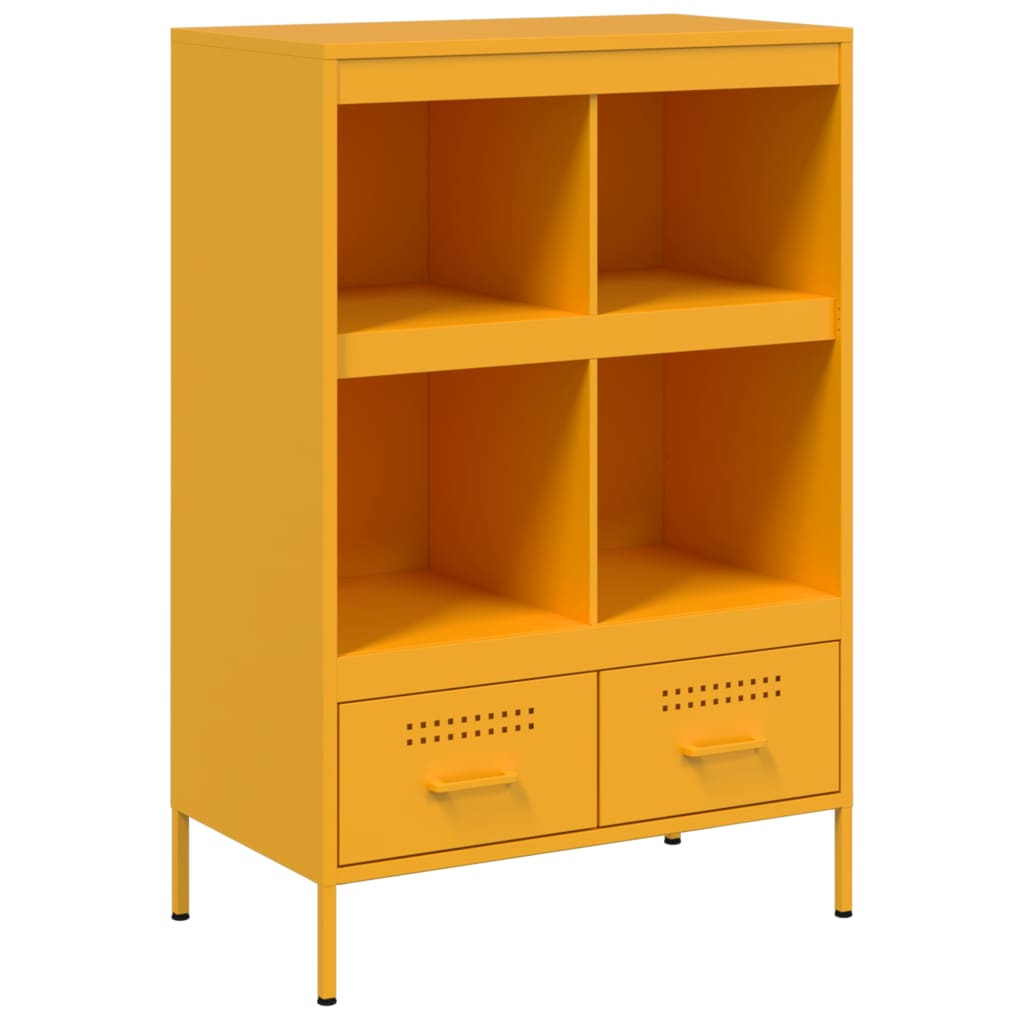 Hoge kast 68x39x101,5 cm staal mosterdgeel is nu te koop bij PeponiXL, paradijselijk wonen!