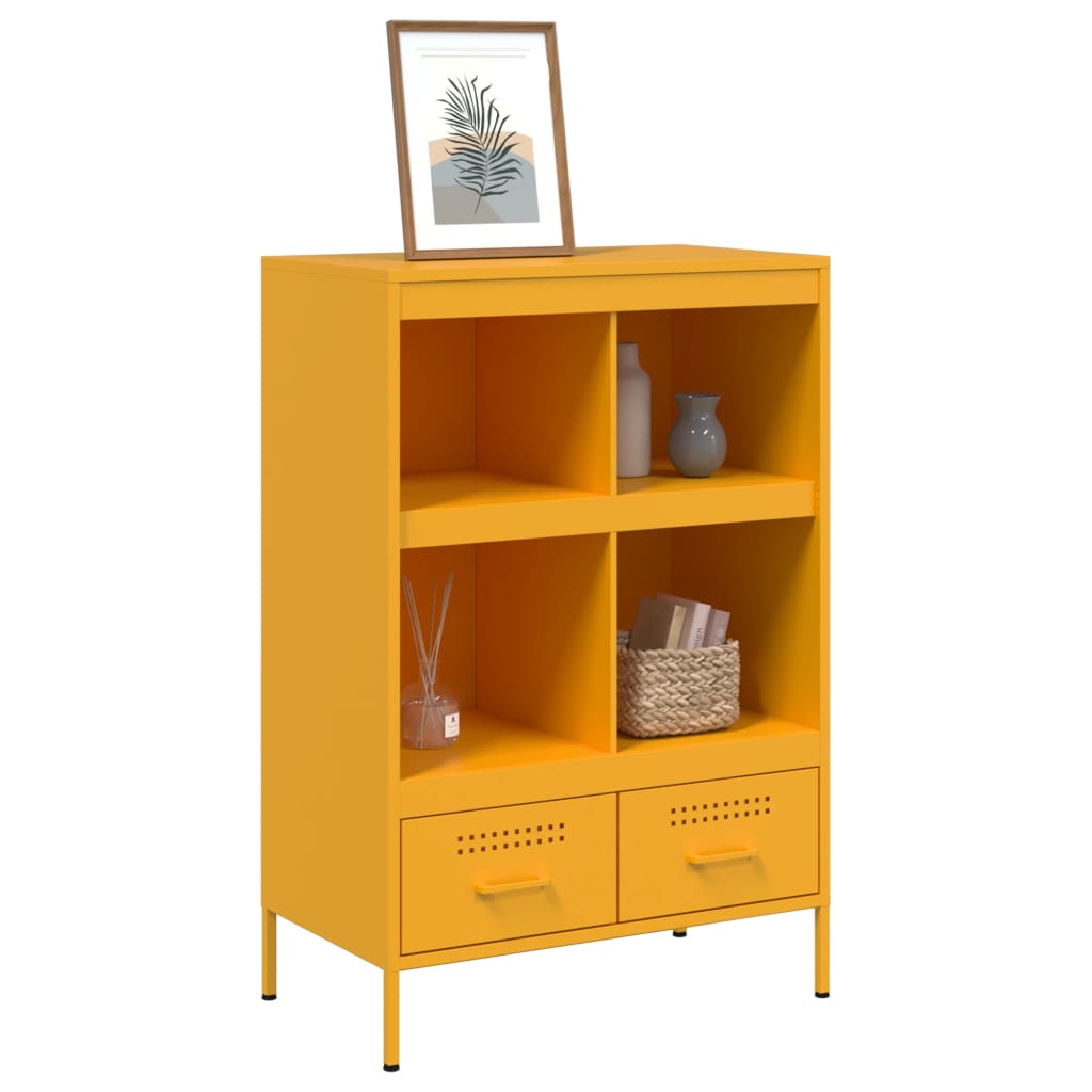 Hoge kast 68x39x101,5 cm staal mosterdgeel is nu te koop bij PeponiXL, paradijselijk wonen!