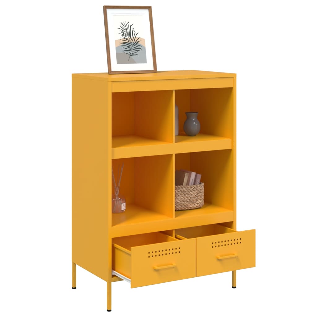 Hoge kast 68x39x101,5 cm staal mosterdgeel is nu te koop bij PeponiXL, paradijselijk wonen!
