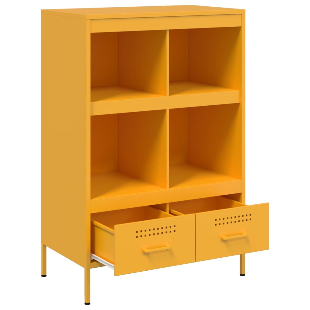 Hoge kast 68x39x101,5 cm staal mosterdgeel is nu te koop bij PeponiXL, paradijselijk wonen!