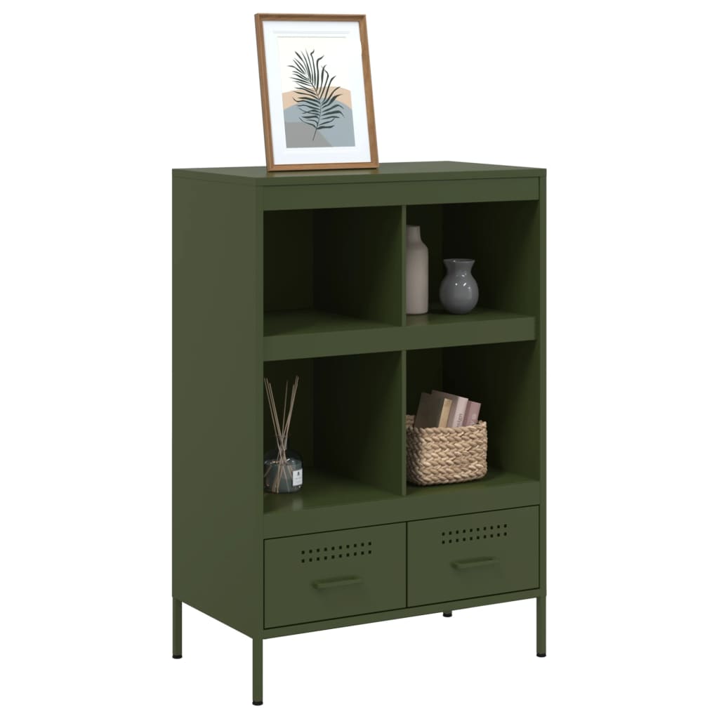 Hoge kast 68x39x101,5 cm staal olijfgroen is nu te koop bij PeponiXL, paradijselijk wonen!