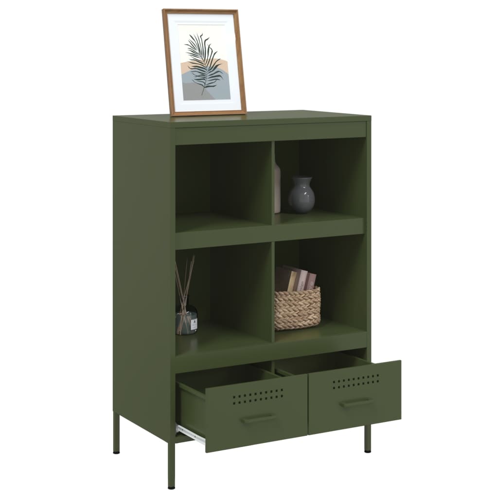 Hoge kast 68x39x101,5 cm staal olijfgroen is nu te koop bij PeponiXL, paradijselijk wonen!