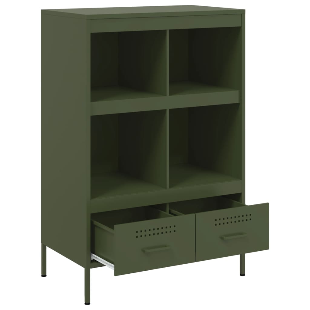 Hoge kast 68x39x101,5 cm staal olijfgroen is nu te koop bij PeponiXL, paradijselijk wonen!