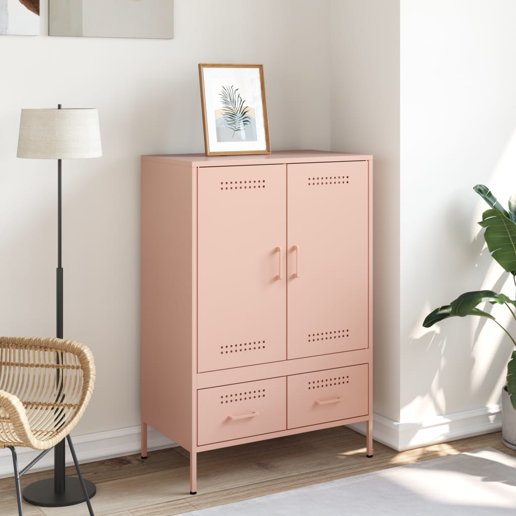 Hoge kast 68x39x101,5 cm staal roze is nu te koop bij PeponiXL, paradijselijk wonen!