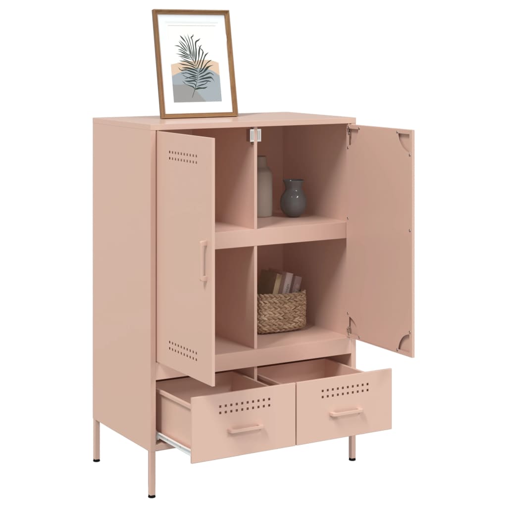 Hoge kast 68x39x101,5 cm staal roze is nu te koop bij PeponiXL, paradijselijk wonen!