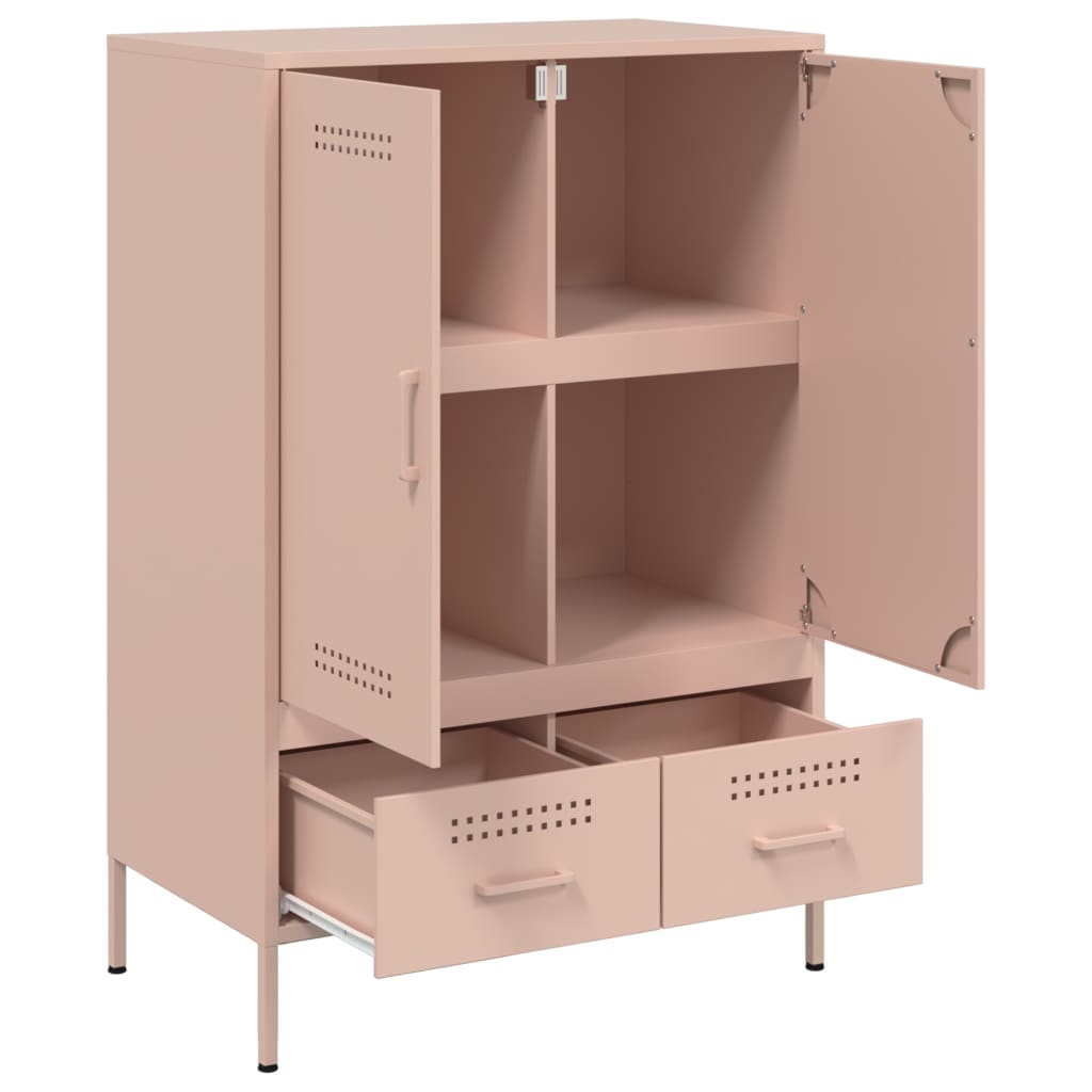 Hoge kast 68x39x101,5 cm staal roze is nu te koop bij PeponiXL, paradijselijk wonen!