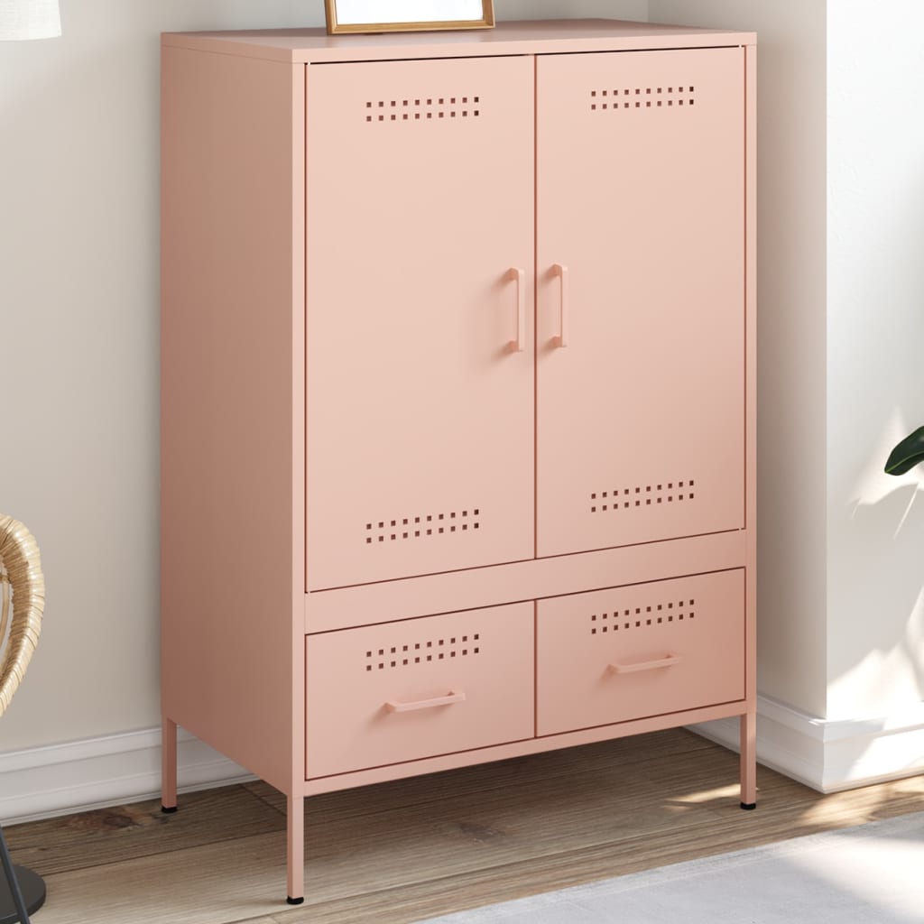Hoge kast 68x39x101,5 cm staal roze is nu te koop bij PeponiXL, paradijselijk wonen!