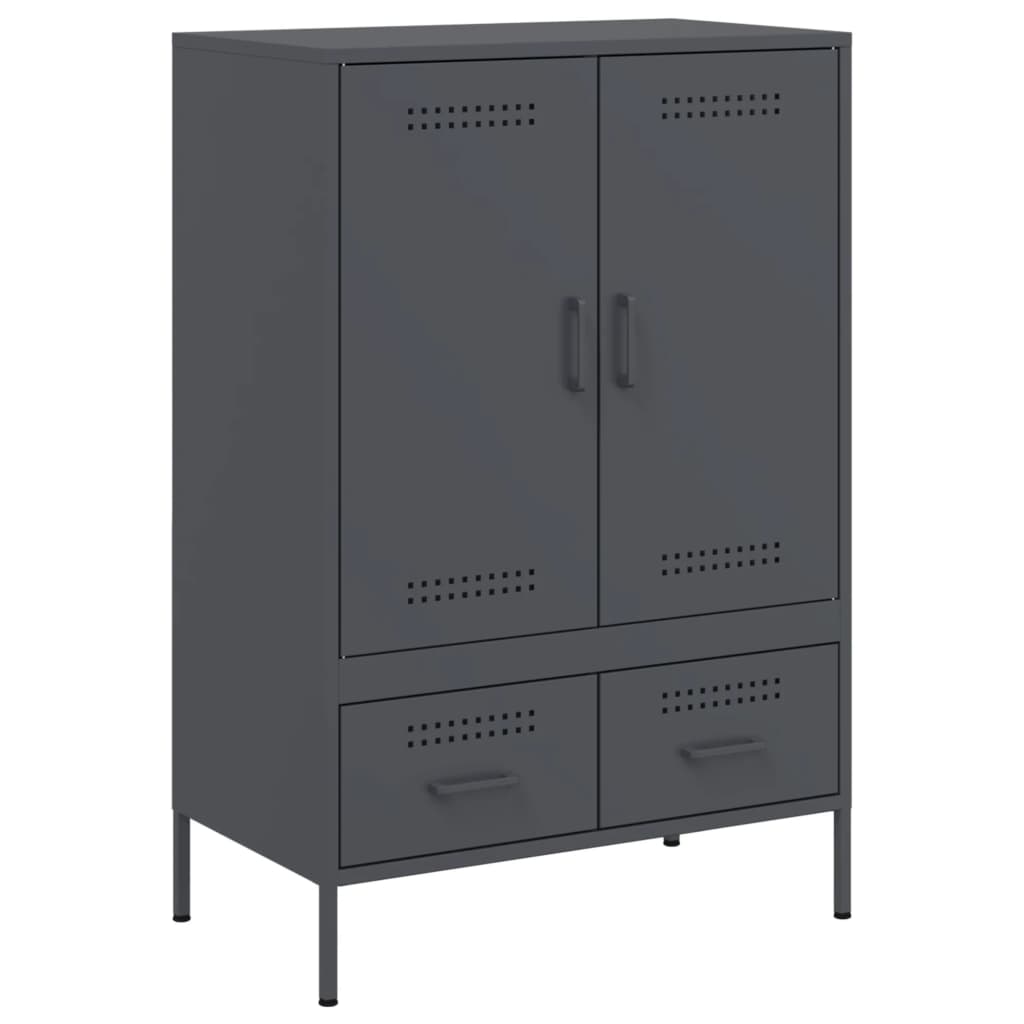 Hoge kast 68x39x101,5 cm staal antracietkleurig is nu te koop bij PeponiXL, paradijselijk wonen!