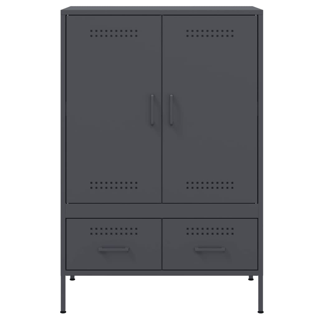 Hoge kast 68x39x101,5 cm staal antracietkleurig is nu te koop bij PeponiXL, paradijselijk wonen!