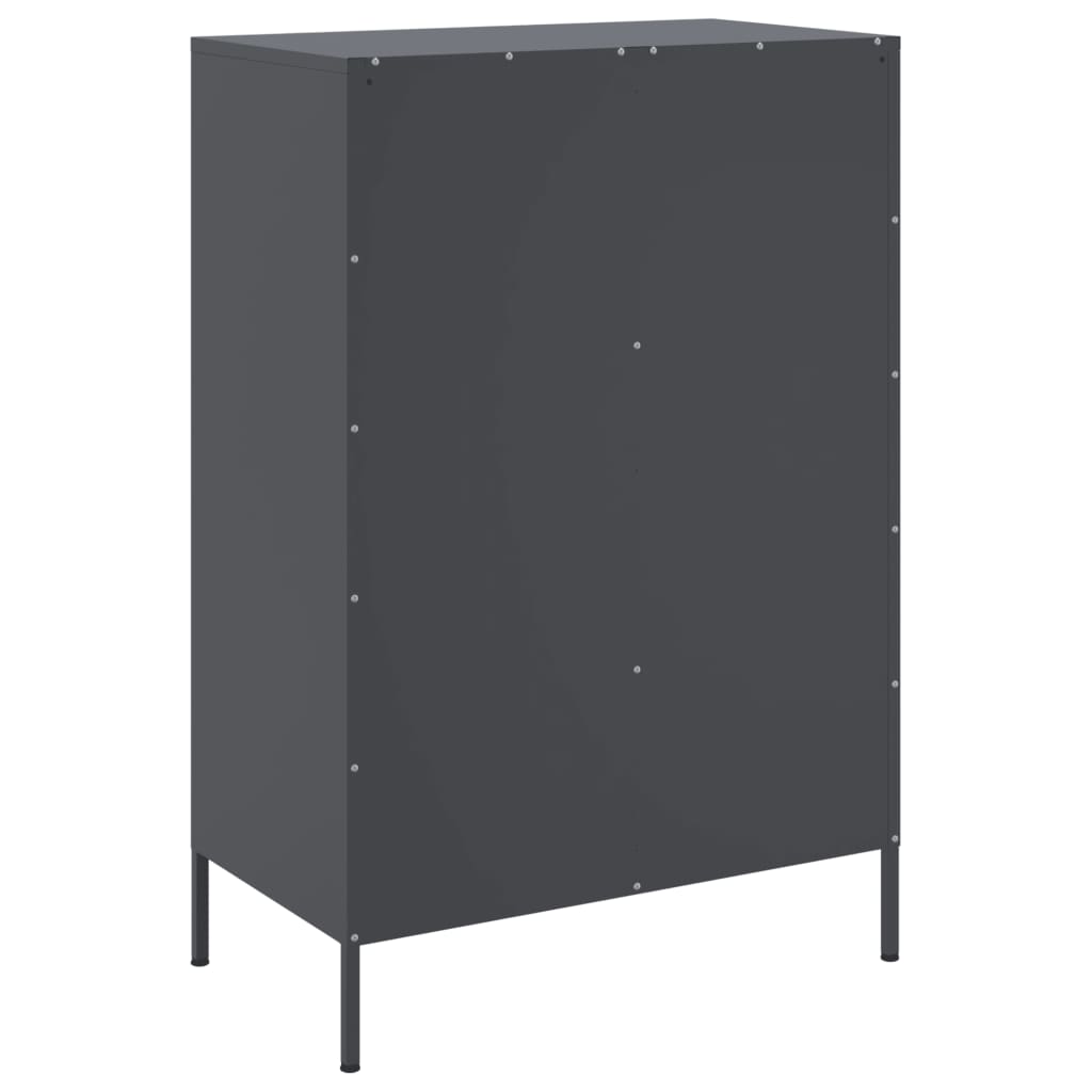 Hoge kast 68x39x101,5 cm staal antracietkleurig is nu te koop bij PeponiXL, paradijselijk wonen!