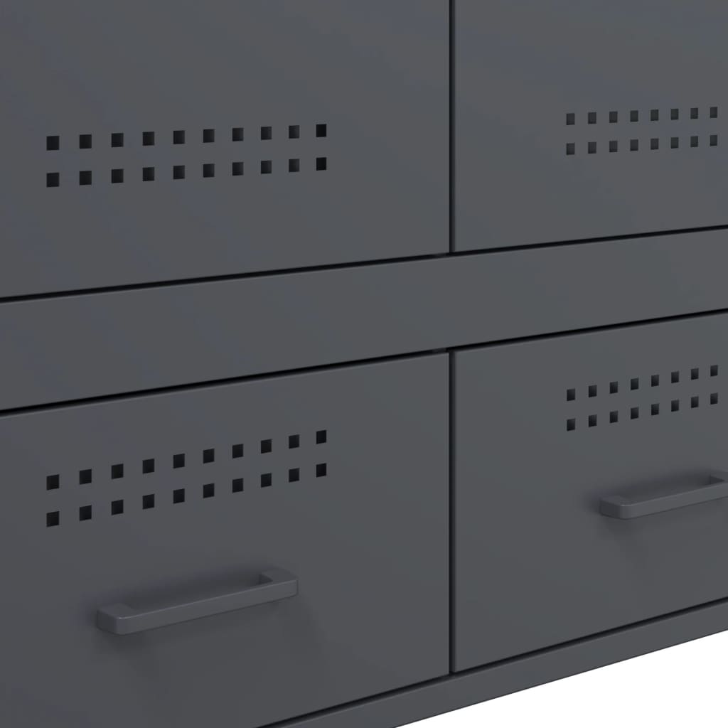 Hoge kast 68x39x101,5 cm staal antracietkleurig is nu te koop bij PeponiXL, paradijselijk wonen!