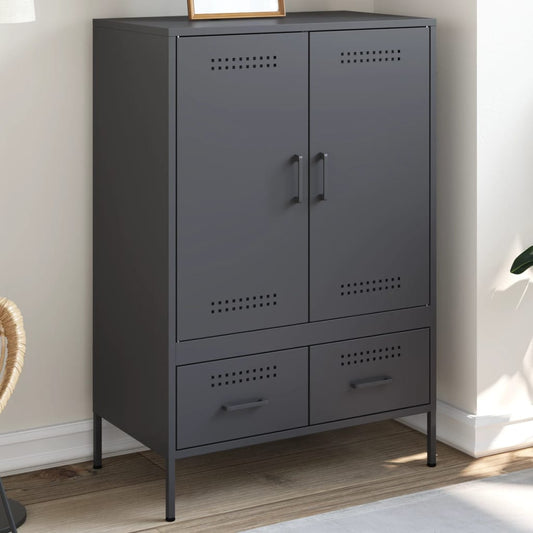 Hoge kast 68x39x101,5 cm staal antracietkleurig is nu te koop bij PeponiXL, paradijselijk wonen!