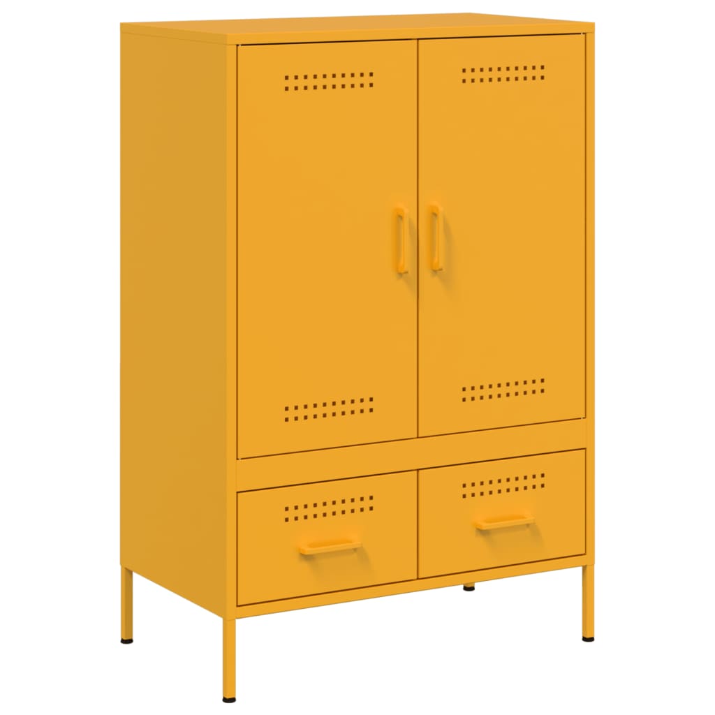 Hoge kast 68x39x101,5 cm staal mosterdgeel is nu te koop bij PeponiXL, paradijselijk wonen!