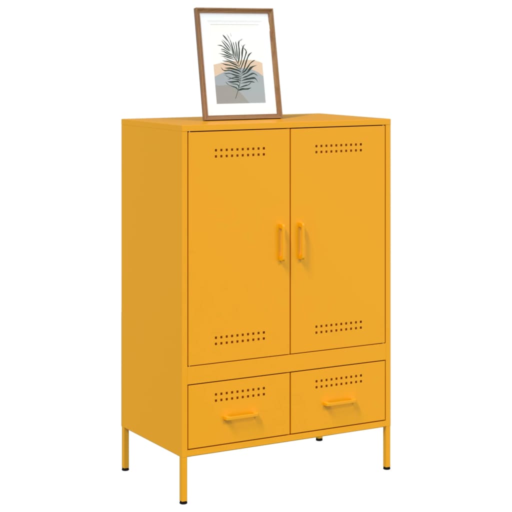 Hoge kast 68x39x101,5 cm staal mosterdgeel is nu te koop bij PeponiXL, paradijselijk wonen!