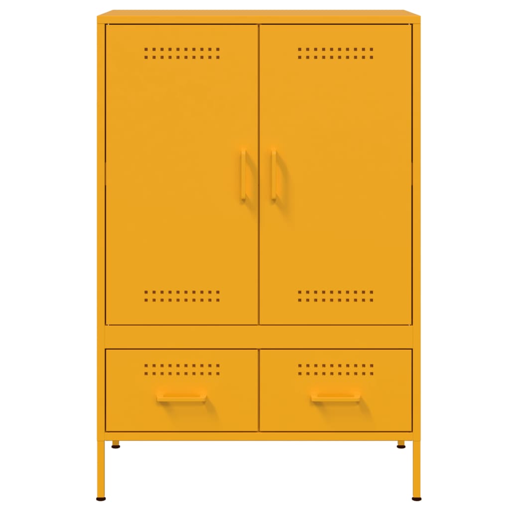 Hoge kast 68x39x101,5 cm staal mosterdgeel is nu te koop bij PeponiXL, paradijselijk wonen!