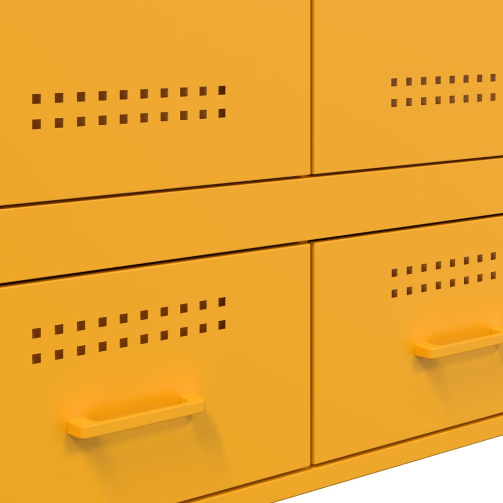 Hoge kast 68x39x101,5 cm staal mosterdgeel is nu te koop bij PeponiXL, paradijselijk wonen!