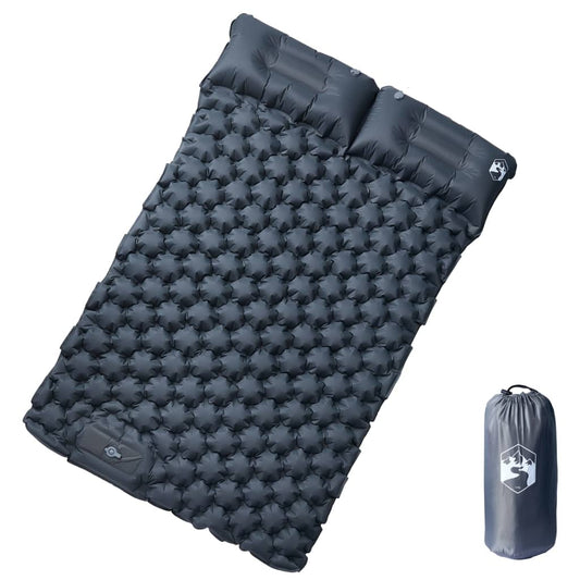 Kampeermatras met kussens zelfopblazend 2-persoons grijs is nu te koop bij PeponiXL, paradijselijk wonen!